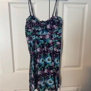 Bluenotes Purple and Black Floral Dress